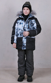 Куртка Labooky (ЛаБуки) Черно-серый, черный, голубой, белый