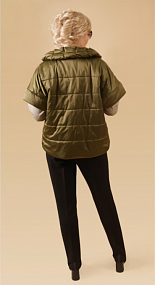 Дизайнерская куртка со съёмными рукавами / Жилет оливковый